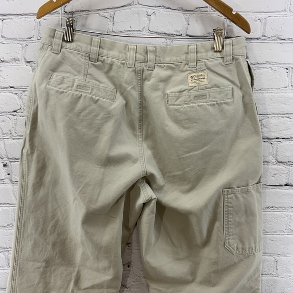 Columbia Pleated Pants Mens Sz 36 Khaki Beige Dress Slacks - Picture 7 of 11